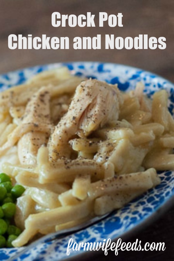 Crockpot Chicken and Noodles-super simple and loved by all! #crockpot #slowcooker #chicken #recipe
