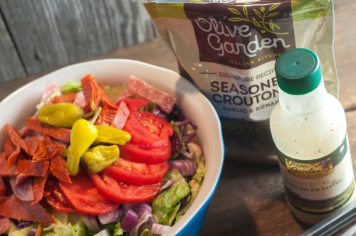 Olive Garden Salad at home-seriously so easy!