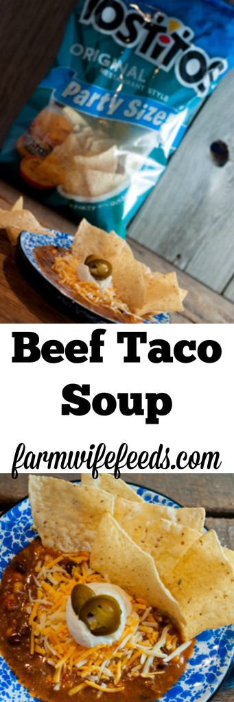 Crockpot Beef Taco Soup, stovetop or crockpot a super easy go to meal.