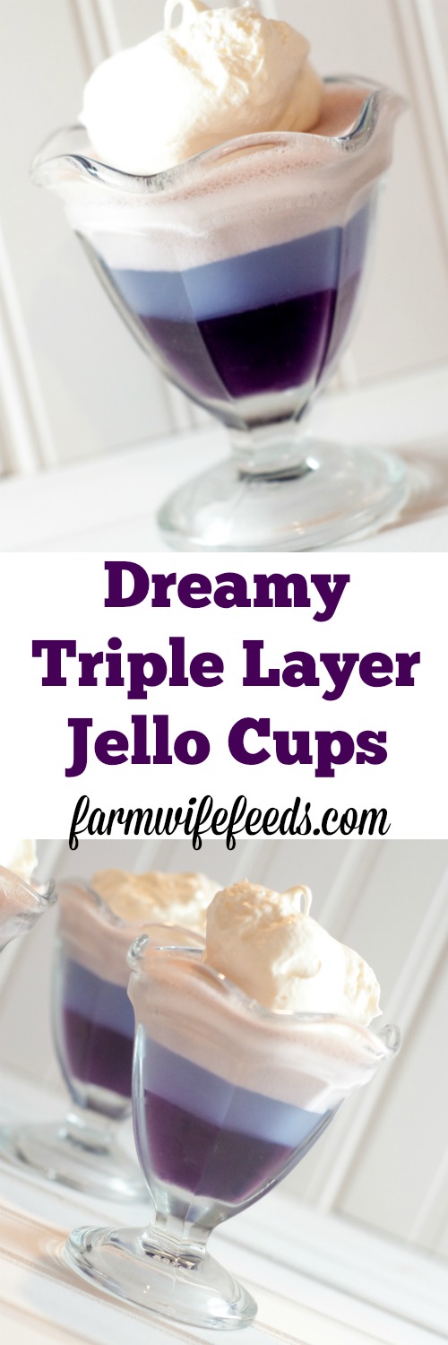 Dreamy Triple Layer Jello Cups-super simple and makes everyone smile!