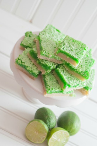 Fresh Squeezed Lime Bars, a great recipe for a sweet. tart and refreshing dessert or snack.