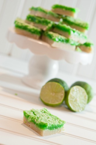 Fresh Squeezed Lime Bars, a great recipe for a sweet. tart and refreshing dessert or snack.