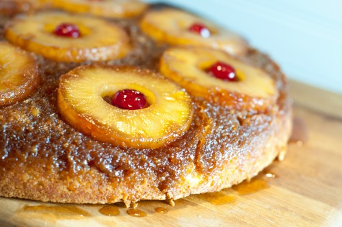 Our family favorite Pineapple Upside-Down Cake recipe, golden and delicious!