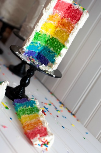 Rainbow Cool Whip Mini Cakes - fun, easy rainbow dessert that kids love!