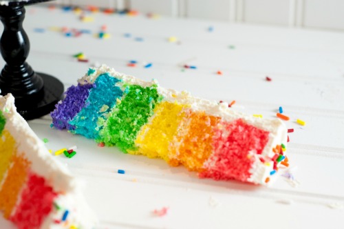 Rainbow Cool Whip Mini-Cakes - fun, easy rainbow dessert that kids love!