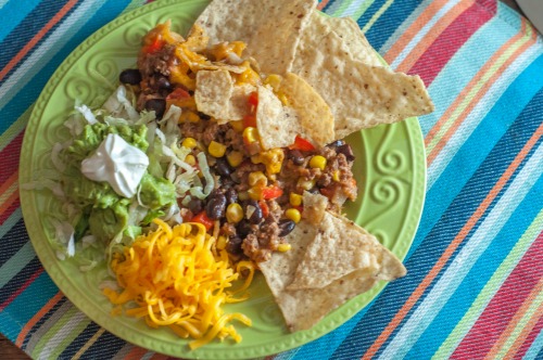 Tortilla Chip Taco Bake, a super easy recipe for a Mexican casserole that will please the whole family.