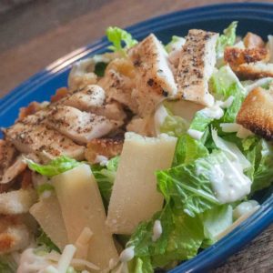 This Chicken Caesar Salad is a perfect meal with homemade croutons and grilled chicken!