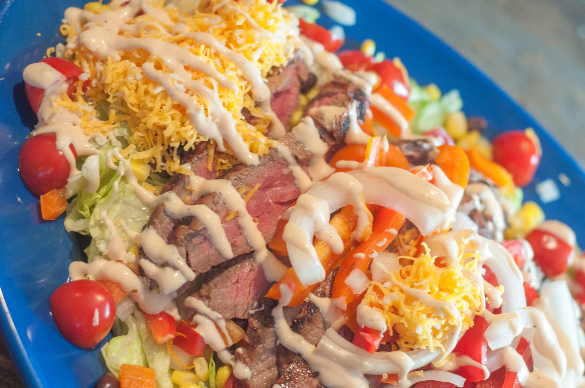 This Southwest Steak Fajita Salad made with a flank steak is super easy to throw together while the steak is on the grill and is super delicious!