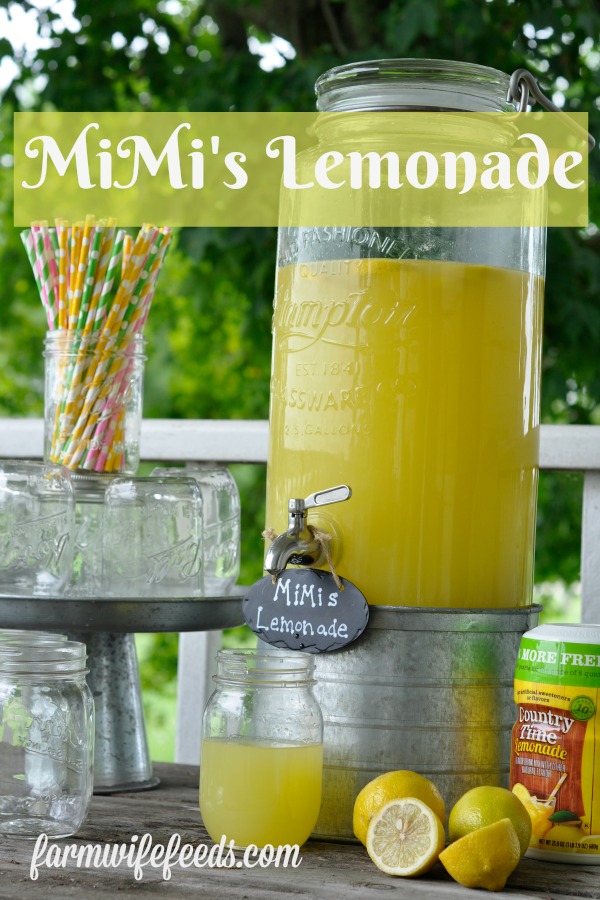 MiMi's Lemonade from Farmwife Feeds is an easy to make 3 ingredient full of flavor summers favorite drink everyone will love. #lemonade #drink