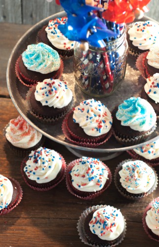 Cupcakes and Sprinkles-cute cupcake liners, boxed cake mix, neatly swirled icing & sprinkles - super easy, super cute and always super yummy!