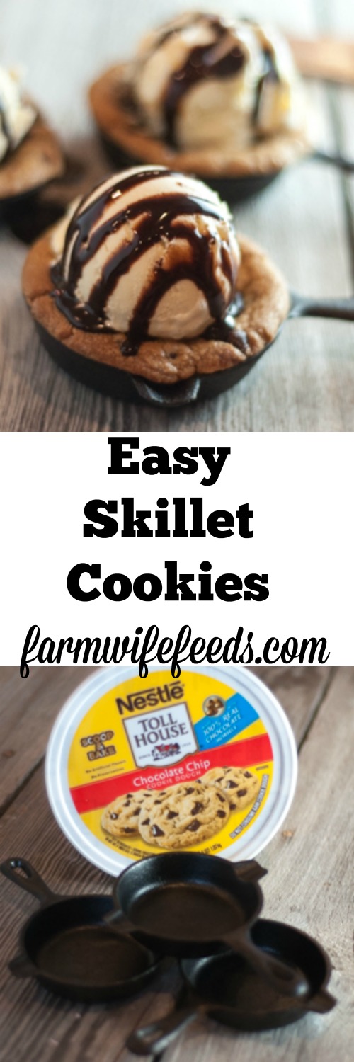 Individual Chocolate Chip Cast Iron Skillet Cookies are all the rage when you go out but are so easy to make at home, make your own at home any time you want and impress everyone!