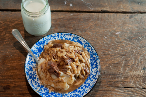 Crock Pot Beef & Noodles is an easy dump and go recipe that is crowd & family pleaser!