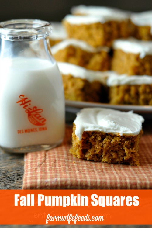 Fall Pumpkin Squares are an easy crowd pleaser, pumpkin and cream cheese icing are a great combination.
