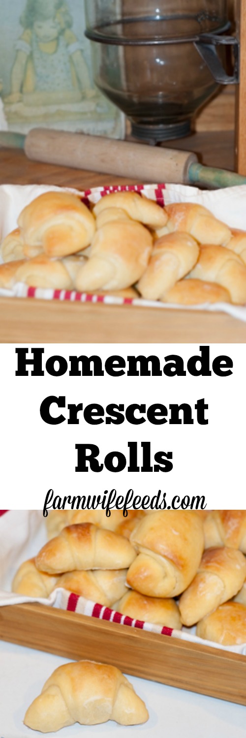 Homemade Crescent Rolls, glazed yeast rolls for family dinners from Farmwife Feeds #yeastrolls #recipes #homemade