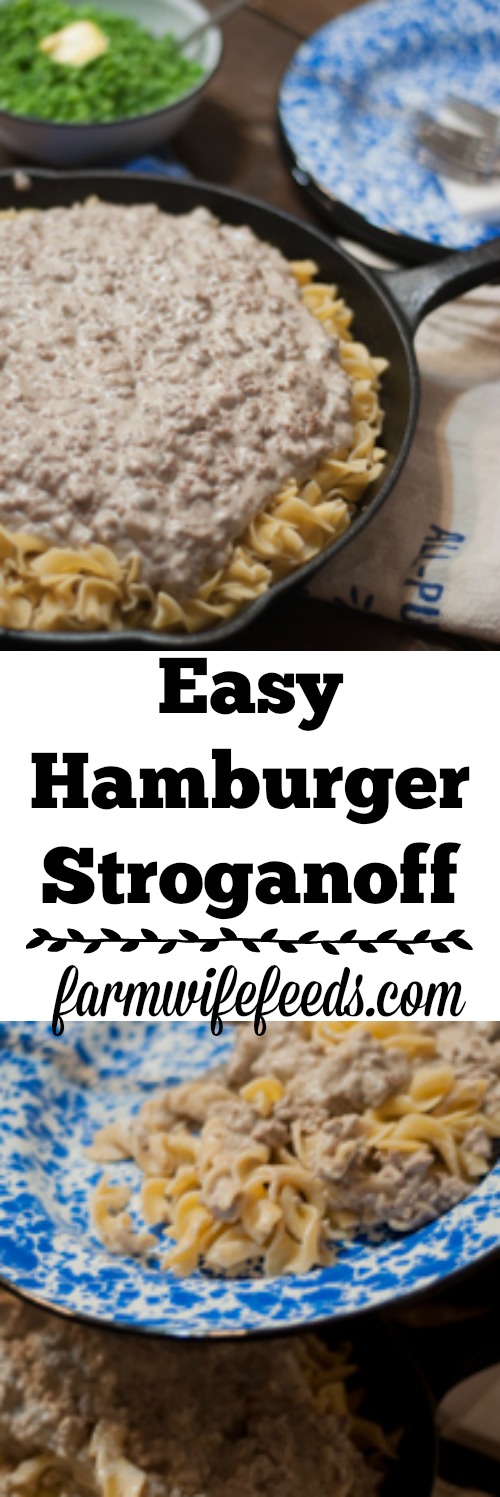 Easy Hamburger Stroganoff is an easy supper recipe that you most likely have the ingredients on hand for!