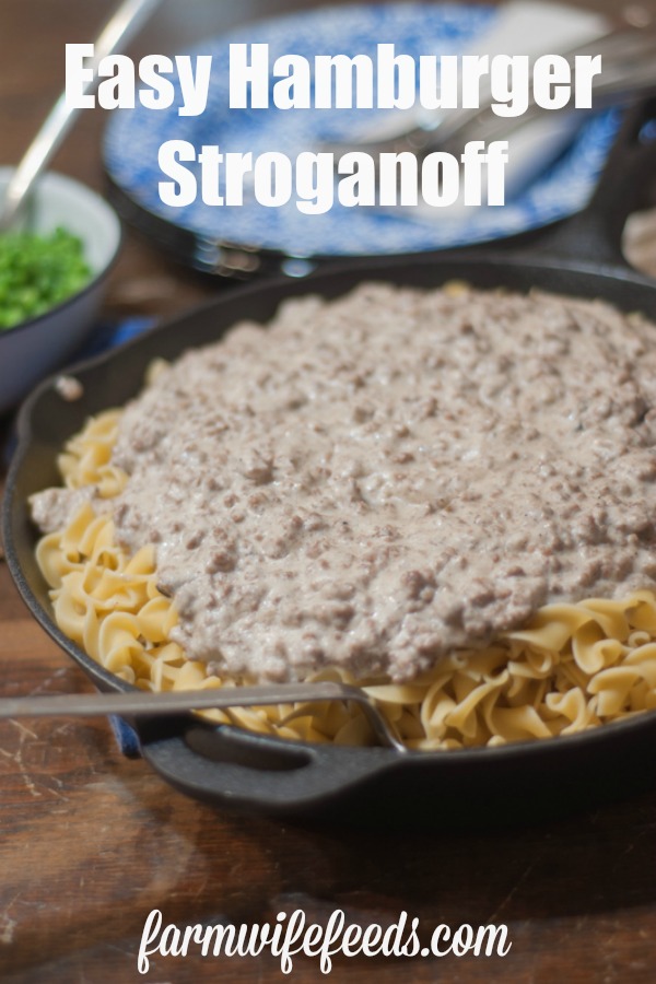 Easy Hamburger Stroganoff is an easy supper recipe that you most likely have the ingredients on hand for! #hamburger #recipe #stroganoff