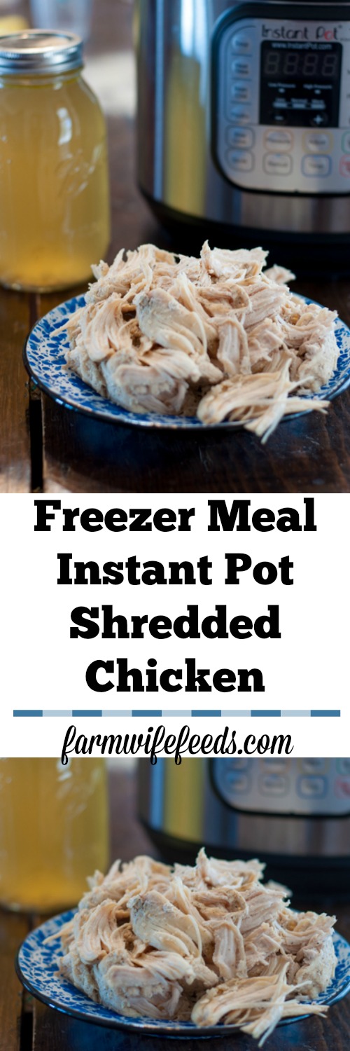 Freezer Meal Instant Pot Shredded Chicken is a quick way to have shredded chicken on hand all week long for quick snacks and meals.