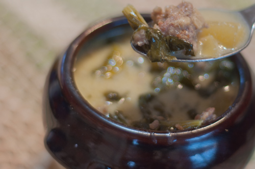 Tuscan Sausage and Kale Soup is packed with protein and all the good things Kale has to offer, a super quick stove top recipe!