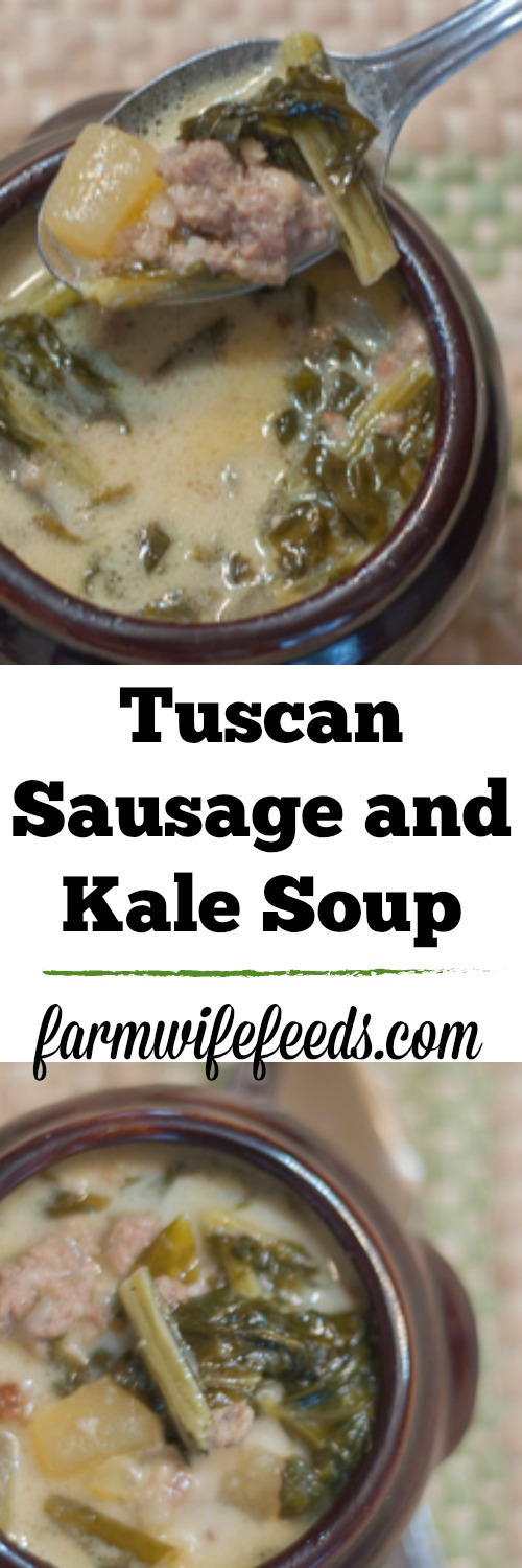 Tuscan Sausage and Kale Soup is packed with protein and all the good things Kale has to offer, a super quick stove top recipe!