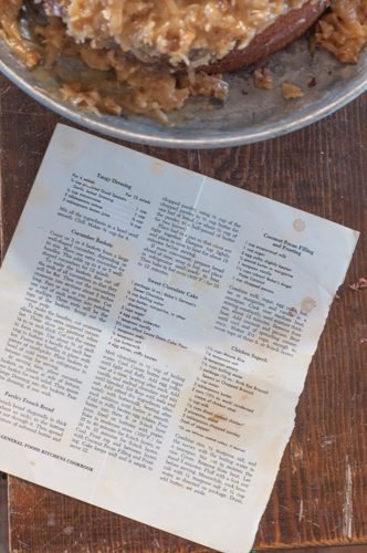 German Chocolate Cake Icing from the family recipe box of Farmwife Feeds #recipes #cake #dessert