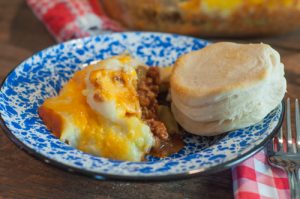 Beef Shepherd's Pie is an easy casserole for the family on busy night's or a great lunch from Farmwife Feeds #groundbeef #casserole #recipe