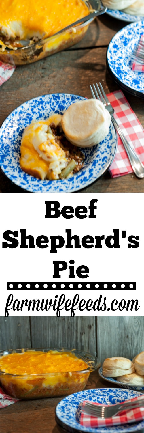 Beef Shepherd's Pie is an easy casserole for the family on busy night's or a great lunch from Farmwife Feeds #groundbeef #casserole #recipe