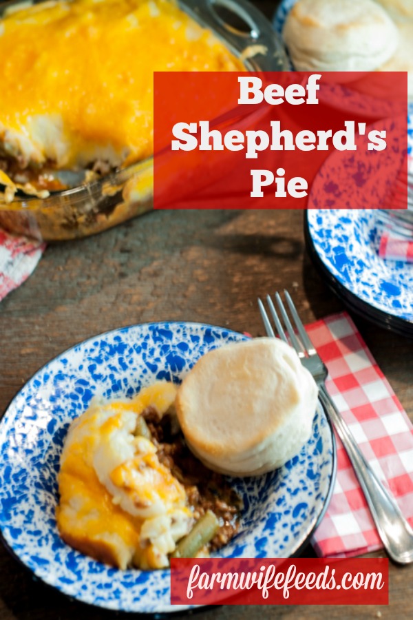 Beef Shepherd's Pie from Farmwife Feeds is easy comfort food in a casserole that everyone will love! #beef #recipe #casserole