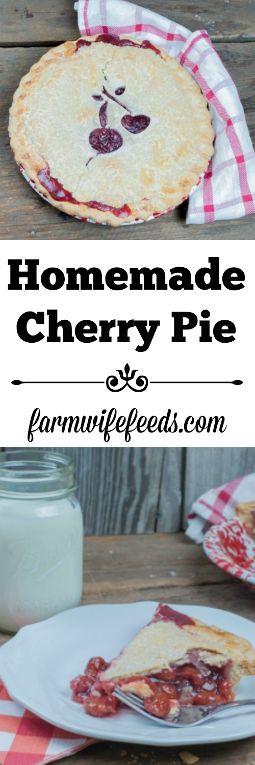 Homemade Cherry Pie, easy traditional recipe from Farmwife Feeds #pie #recipes #cherry