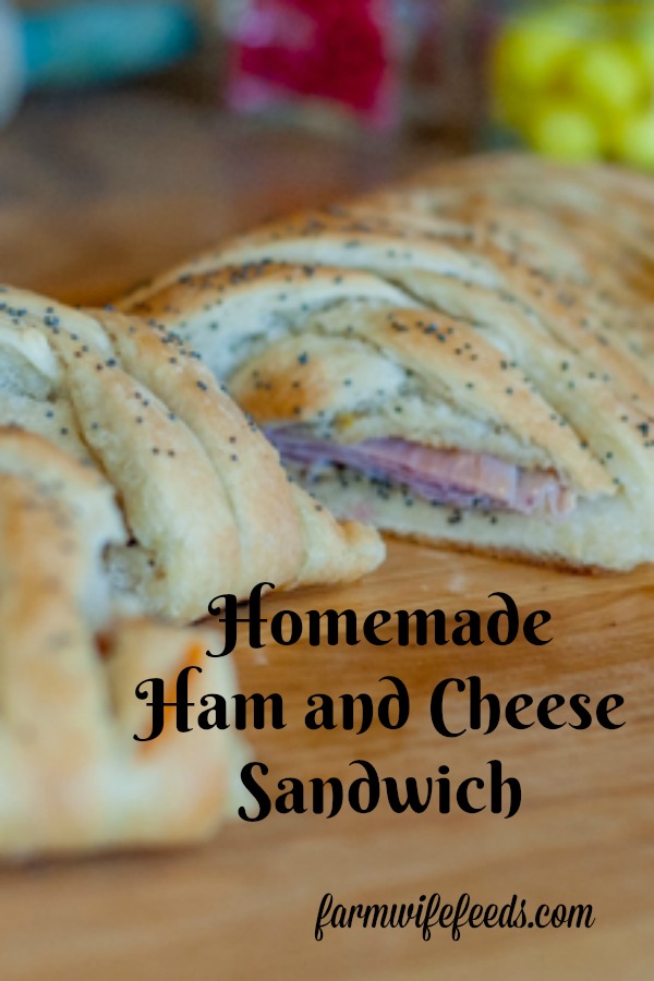 Homemade Ham and Cheese Sandwich from Farmwife Feeds is a classic ham and cheese on homemade bread with a special sauce that feeds a lot of people! #hamandcheese #sandwich #homemade