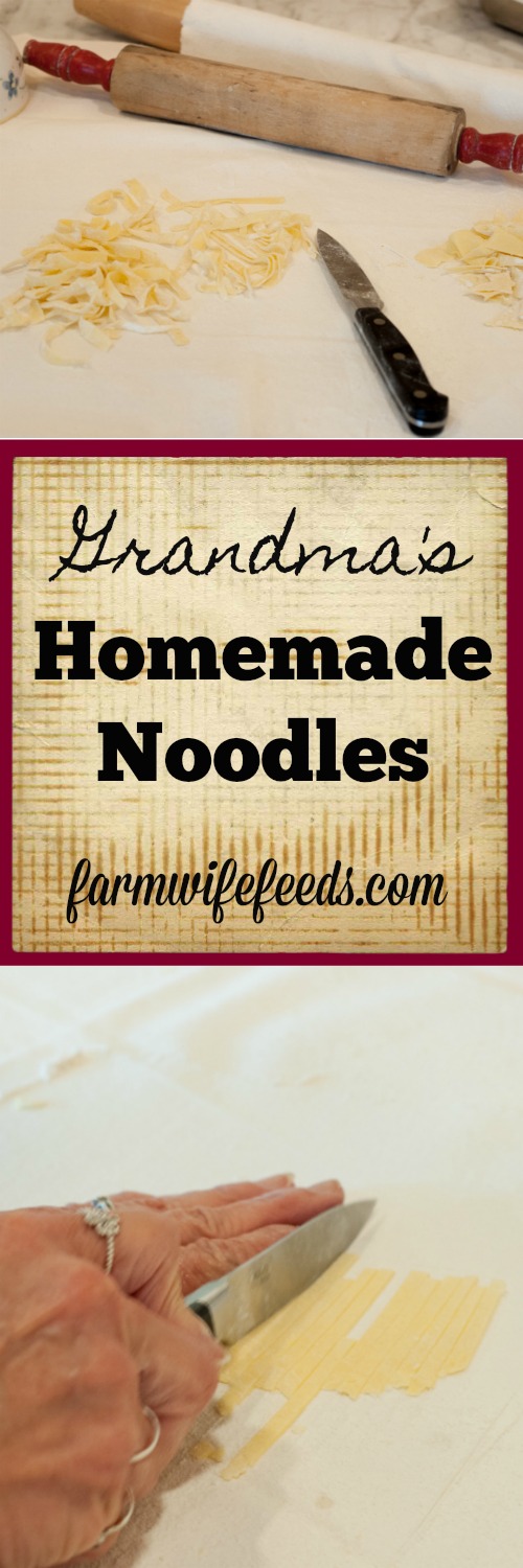 Grandmas Homemade Noodles from Farmwife Feeds -egg noodles #recipes #noodles #holidaytraditions