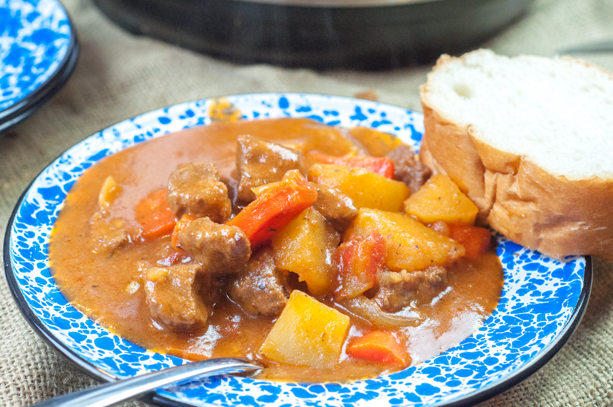 Instant Pot Beef Stew is the ultimate comfort food when you need a meal quick and easy from Farmwife Feeds #comfortfood #beef #instantpot #recipe #meatandpotatoes