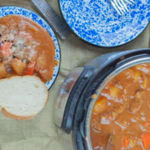 Instant Pot Beef Stew is the ultimate comfort food when you need a meal quick and easy from Farmwife Feeds #comfortfood #beef #instantpot #recipe #meatandpotatoes