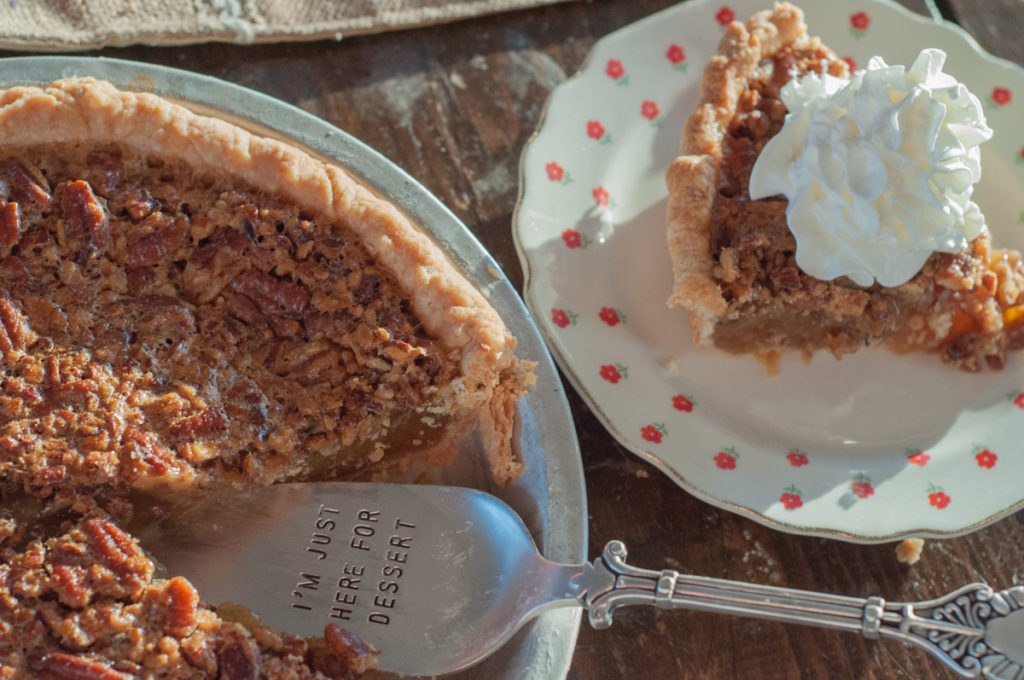 Mom's Classic Pecan Pe is a family favorite from Farmwife Feeds #pie #recipe #pecans