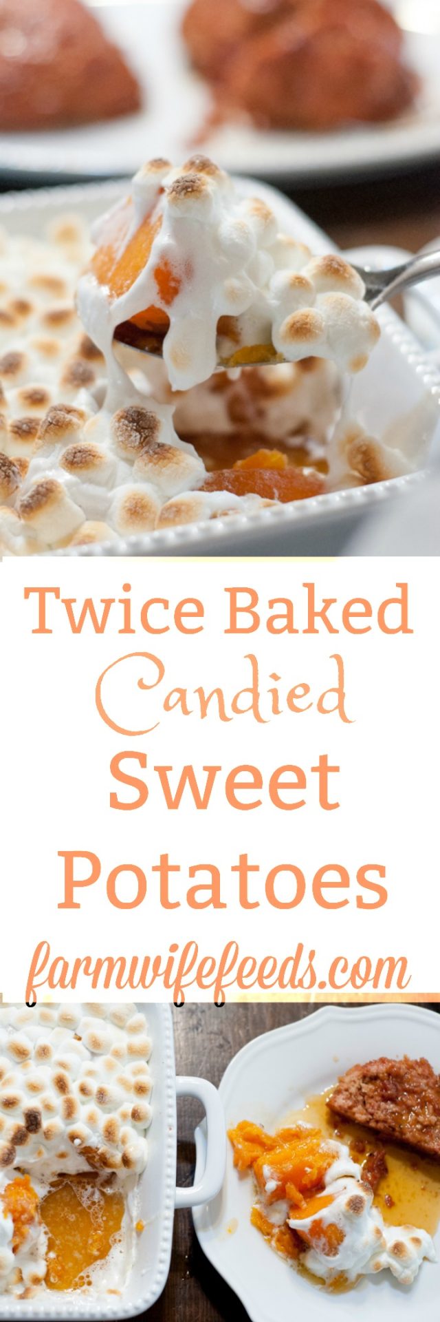 Twice Baked Candied Sweet Potatoes from Farmwife Feeds, sweet delicious potatoes will have even the pickiest eaters loving them #sweetpotatoes #recipe #yams
