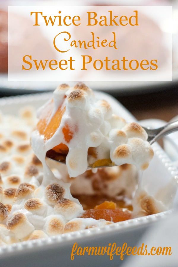Twice Baked Candied Sweet Potatoes from Farmwife Feeds, sweet delicious potatoes will have even the pickiest eaters loving them #sweetpotatoes #recipe #yams