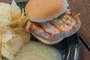 Simple Grilled Pork Chop Sandwiches from Farmwife Feeds - add a bag of chips and applesauce and it's a full healthy easy to prepare meal. #pork #sandwich #fullmeal #recipe #grill
