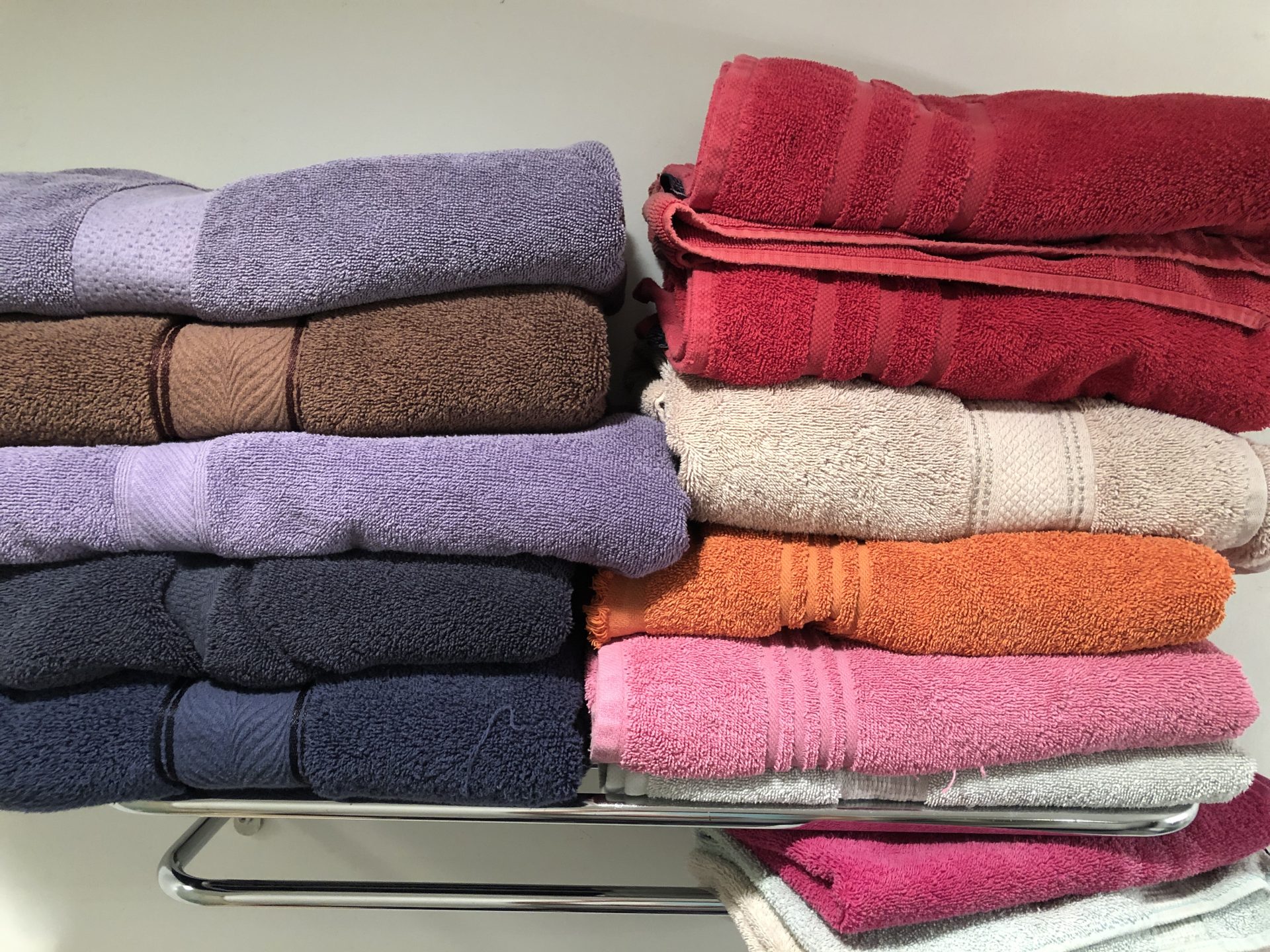 My bath towels lead a double life - in the house and in the barn!