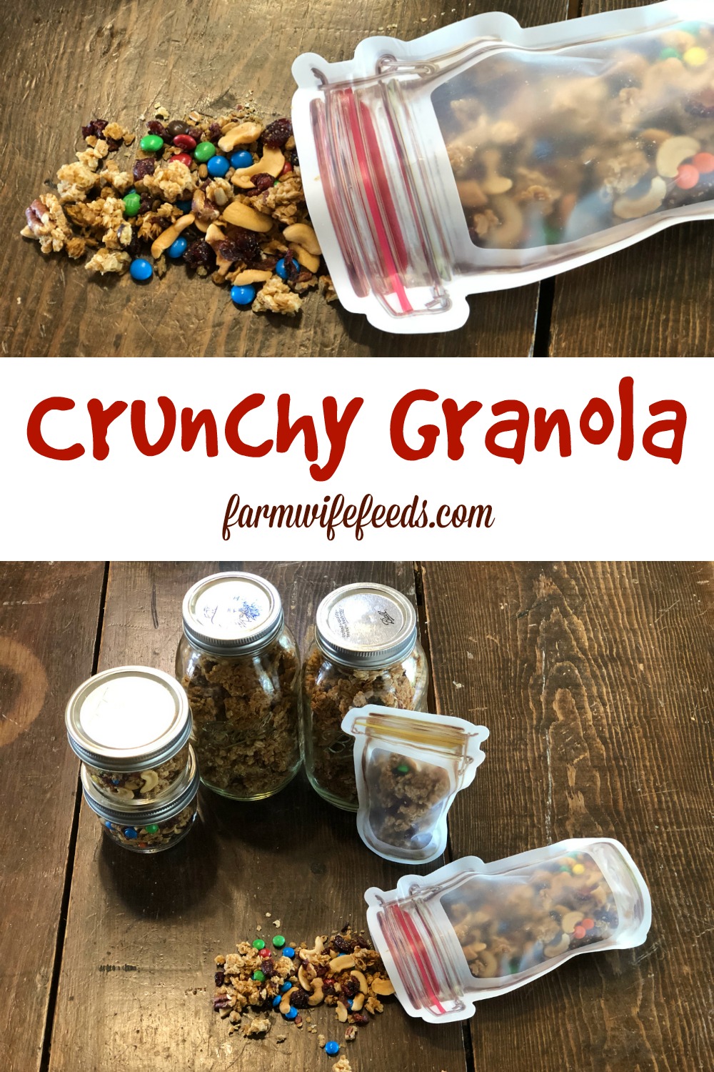 Crunchy Granola from Farmwife Feeds is an easy basic granola recipe that you can add your favorites to. #recipe #granola #oats