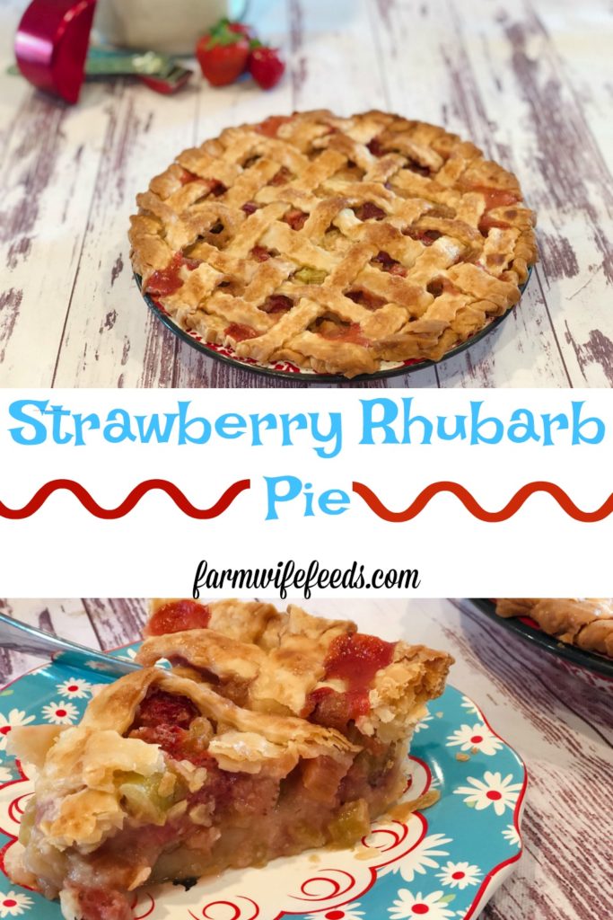Strawberry Rhubarb Pie from Farmwife Feeds is a family recipe that is a county fair pie winner! #recipe #pie #rhubarb #strawberry