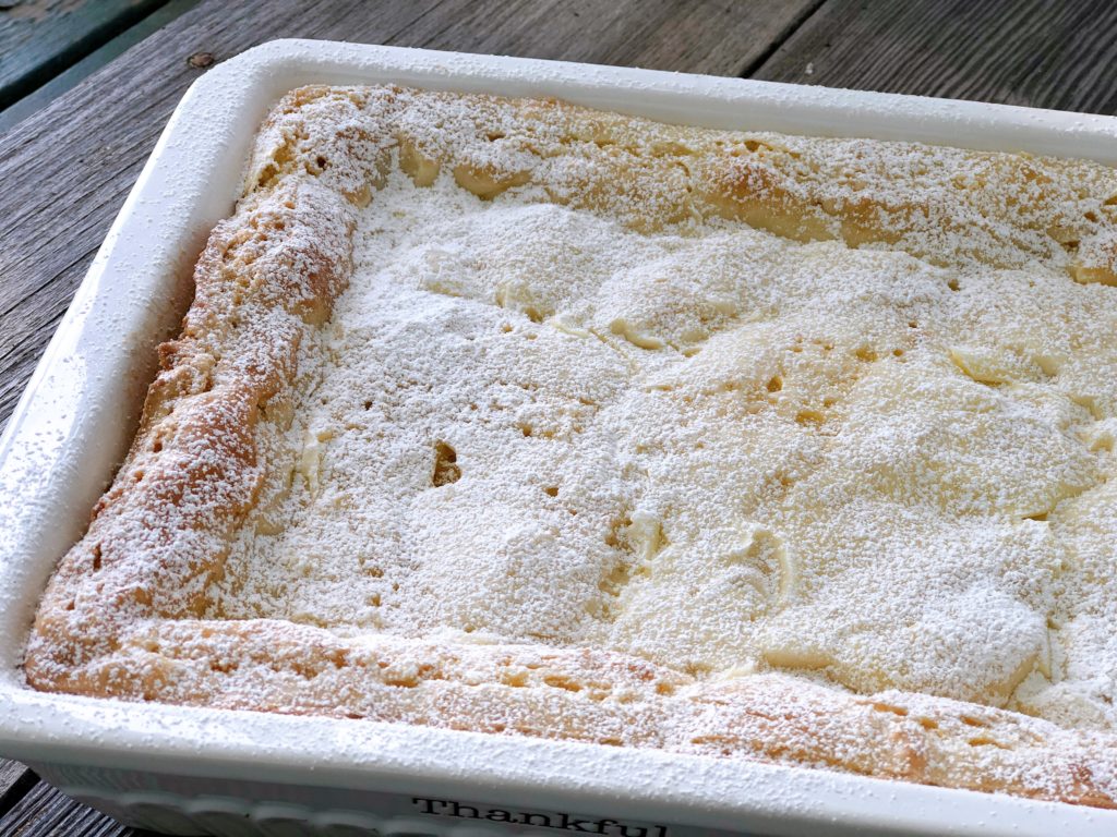 Surprise Butter Cake or Ooey Gooey Butter Cake from Farmwife Feeds is an easy dessert to whip up that everyone will love. #recipe #creamcheese #cakemix