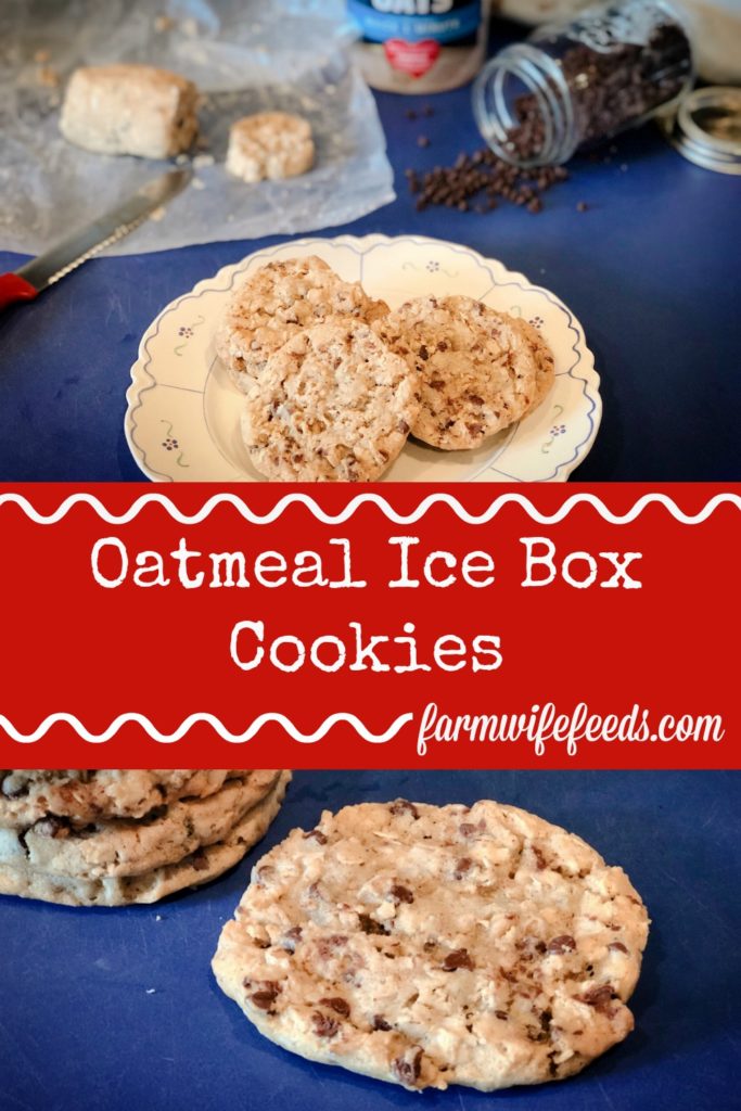Oatmeal Ice Box Cookies from Farmwife Feeds are a great cookie dough to have on hand when you are craving a warm cookie. #oatmeal #cookie #recipe