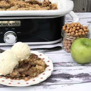 Crock Pot Apple Cobble from Farmwife Feeds is an easy dessert with fresh apple that's easy to toss in the slow cooker for a great dessert. #apples #recipe #dessert #cobbler