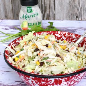 Cilantro Cole Slaw from Farmwife Feeds, a fresh easy twist on traditional slaw that's easy to throw together. #recipe #slaw #cilantro