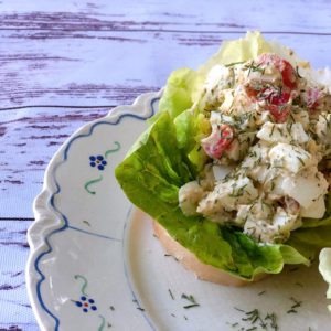 Dill Egg Salad from Farmwife Feeds is not your everyday egg salad but a simple easy recipe. #recipe #eggs #dill