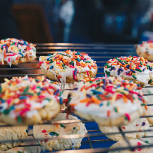 Sprinkle Loaded Sugar Cookies from Farmwife Feeds are a classic drop sugar cookie that are easy to make and easy to eat! #sugarcookies #cookies #sprinkles #recipe