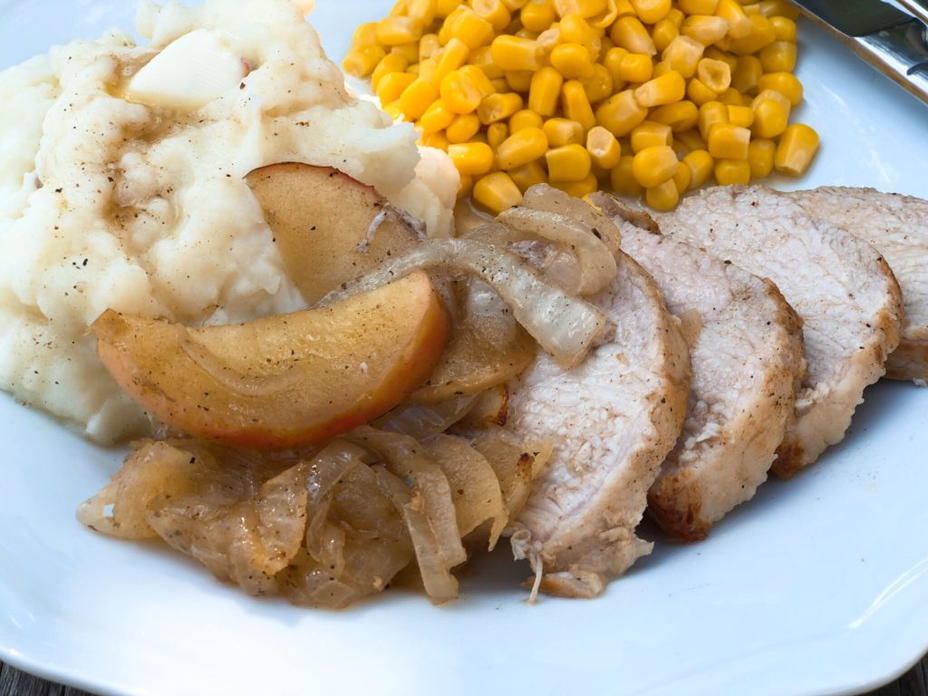 Cider Glazed Pork Tenderloin from Farmwife Feeds is an easy fall recipe using apples and pork. #pork #apples #recipe