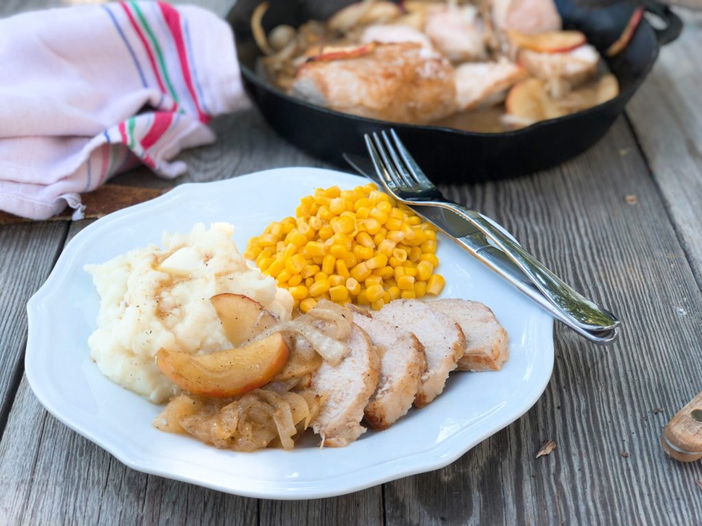 Cider Glazed Pork Tenderloin from Farmwife Feeds is an easy fall recipe using apples and pork. #pork #apples #recipe