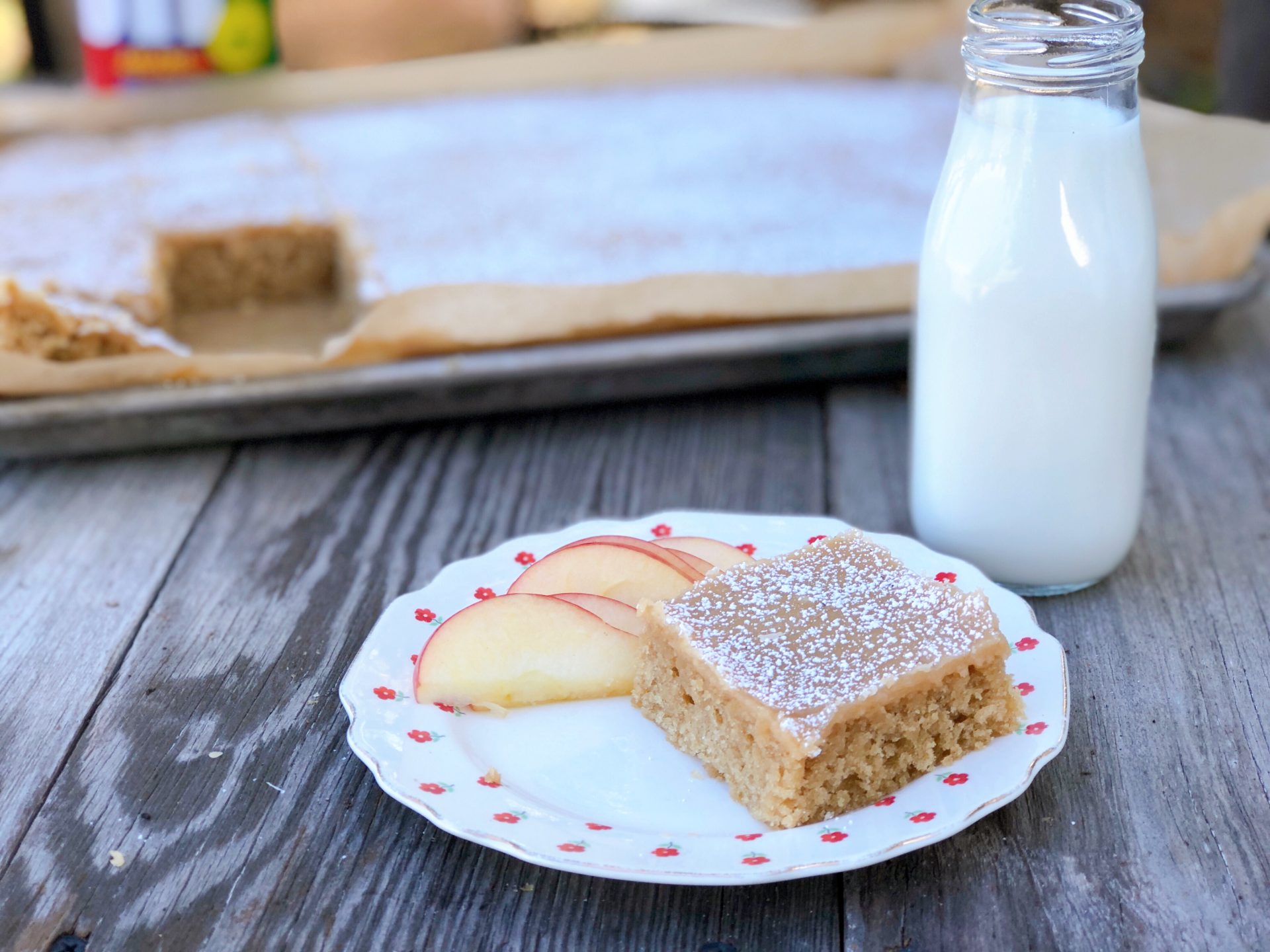 Peanut Butter Sheet Cake from Farmwife Feeds is a homemade cake and icing that will feed a crowd. #peanutbutter #cake #homemade