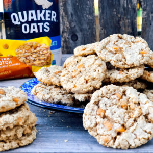 Oatmeal Scotchies from Farmwife Feeds, a soft chewy classic oatmeal cookie with butterscotch chips for that distinct taste. #oatmeal #cookie #butterscotch #oatmealscotchies