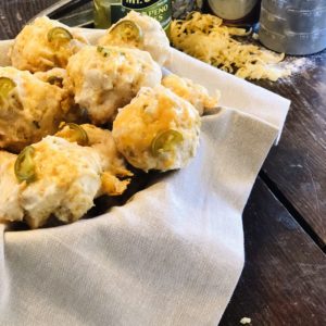 Cheddar Jalapeño Beer Drop Biscuits from Farmwife Feeds - 4 ingredients to a homemade biscuit that everyone will love. #dropbiscuits